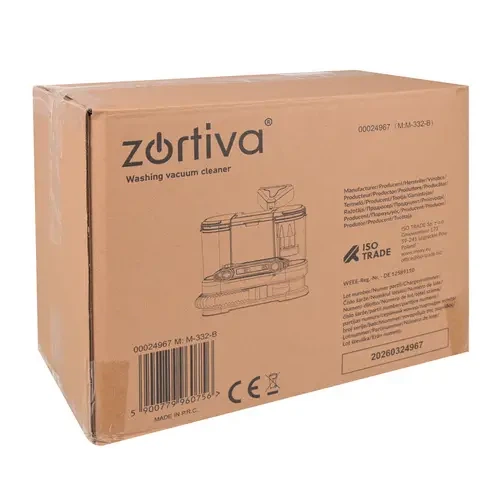Миючий пилосос Zortiva екстрактор 800 Вт 17000 Па для меблів килимів автомобіля матраців текстилю шерсті тварин мережевий очищувач плям оббивки з розпиленням води баками 1800 та 800 мл шлангом 1,5 м кабелем п’ять метрів самоочищенням - зображення 6