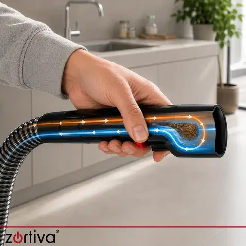 Миючий пилосос Zortiva екстрактор 800 Вт 17000 Па для меблів килимів автомобіля матраців текстилю шерсті тварин мережевий очищувач плям оббивки з розпиленням води баками 1800 та 800 мл шлангом 1,5 м кабелем п’ять метрів самоочищенням - зображення 13
