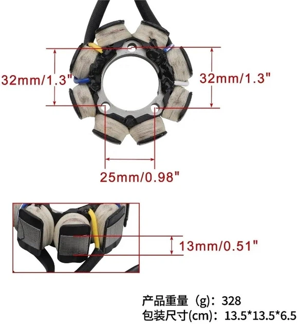 Генератор Статор магнето Honda CRF250 CRF250X 2004 2005 2006 2007 2008 2009 2012 2013 2015 2016 2017 - изображение 2