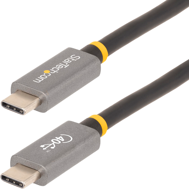 Кабель Startech USB-C - USB-C USB4 Gen 2x2 Power Delivery 100W 1 м Black (CC1M-40G-USB-CABLE) - Фото 2 Кабель Startech USB-C - USB-C USB4 Gen 2x2 Power Delivery 100W 1 м Black (CC1M-40G-USB-CABLE) - зображення 2