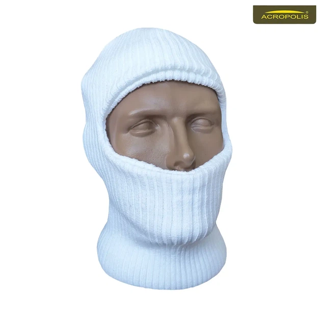 Балаклава зимова в'язана (один виріз) Acropolis ОБЛ-5 білий one size - изображение 2