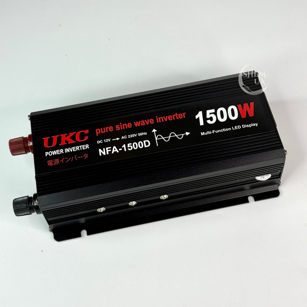 Перетворювач напруги інвертор UKC 1500W 12В–220В для дому й техніки від АКБ 12В, з чистою синусоїдою, 2 USB та дисплеєм, реальна потужність номінальна 900Вт, пікова 1800Вт, RB-235 - зображення 6