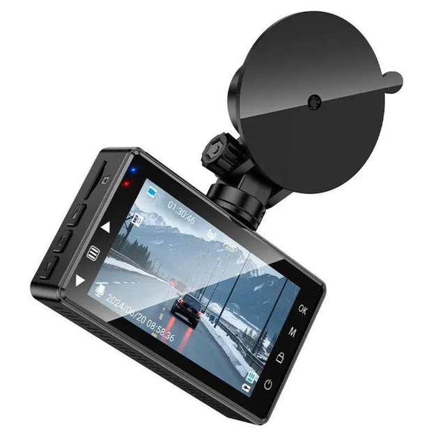 Автомобільний відеореєстратор HOCO DV14 HD 720P 3" IPS, G-сенсор, нічна зйомка, кут огляду 120°, чорний - зображення 5
