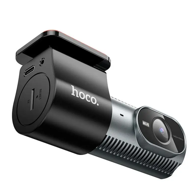 Автомобільний відеореєстратор HOCO DV13 Wi-Fi HD 720P, G-сенсор, нічна зйомка, кут огляду 88°, графітовий - зображення 6