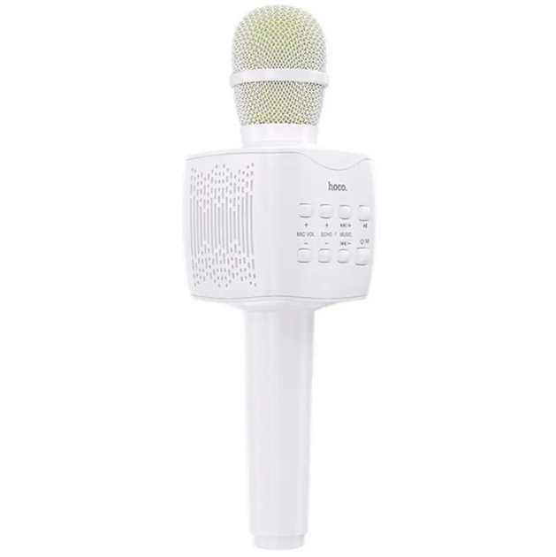 Бездротовий караоке мікрофон Bluetooth HOCO BK5 Cantando з колонкою 5W, білий - Фото 1 Бездротовий караоке мікрофон Bluetooth HOCO BK5 Cantando з колонкою 5W, білий - зображення 1