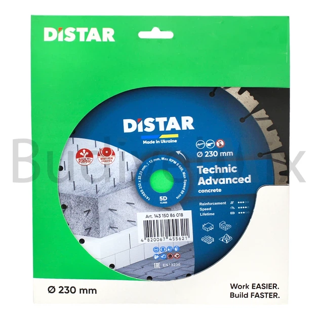 Диск алмазний відрізний DiStar 1A1RSS/C3 232x2,6/1,8x12x22,23 мм сегментований - Фото 1 Диск алмазний відрізний DiStar 1A1RSS/C3 232x2,6/1,8x12x22,23 мм сегментований - зображення 1