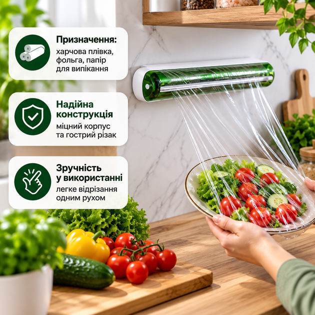 Кухонный резак для пищевой пленки пергамента пластиковой или алюминиевой фольги вощеной бумаги диспенсер органайзер для нарезки хранения рулонов с резаком - Фото 4 Кухонный резак для пищевой пленки пергамента пластиковой или алюминиевой фольги вощеной бумаги диспенсер органайзер для нарезки хранения рулонов с резаком - изображение 4