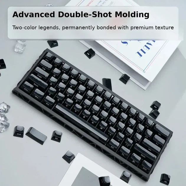 Набор ABS / PC кейкапов Womier Jelly 124 шт OEM profile White белого цвета, кейкапы для клавиатуры - изображение 5