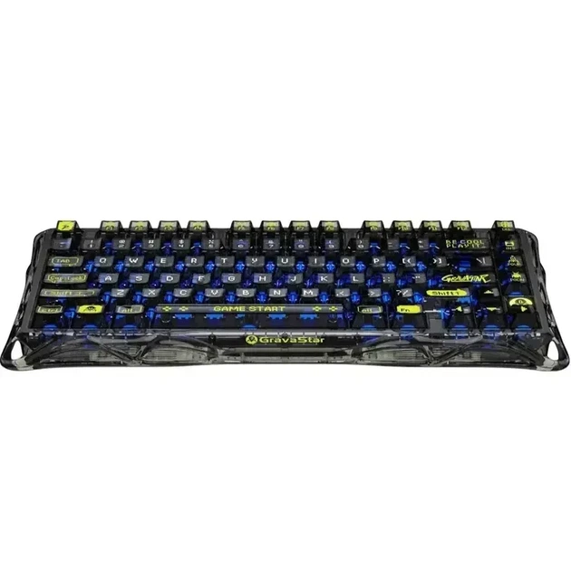Ездротова механічна клавіатура GravaStar Mercury K1 Lite BSUN Grey, розмір 75%, RGB підсвічування (2.4G/Bluetooth/USB) - Фото 2 Ездротова механічна клавіатура GravaStar Mercury K1 Lite BSUN Grey, розмір 75%, RGB підсвічування (2.4G/Bluetooth/USB) - зображення 2
