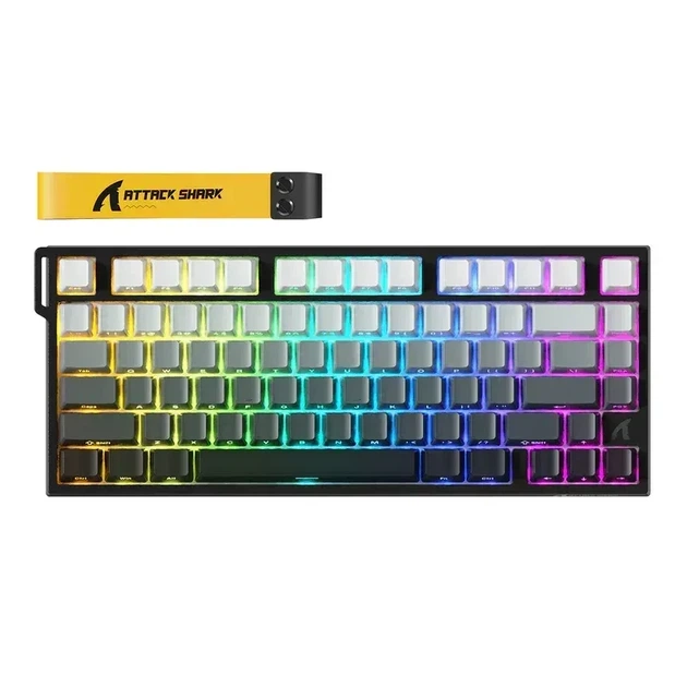 Магнитная клавиатура Attack Shark R82 HE Black Gradient, 75%, Hall Effect, Rapid Trigger, 8000 Гц опроса, RGB подсветки - Фото 1 Магнитная клавиатура Attack Shark R82 HE Black Gradient, 75%, Hall Effect, Rapid Trigger, 8000 Гц опроса, RGB подсветки - изображение 1