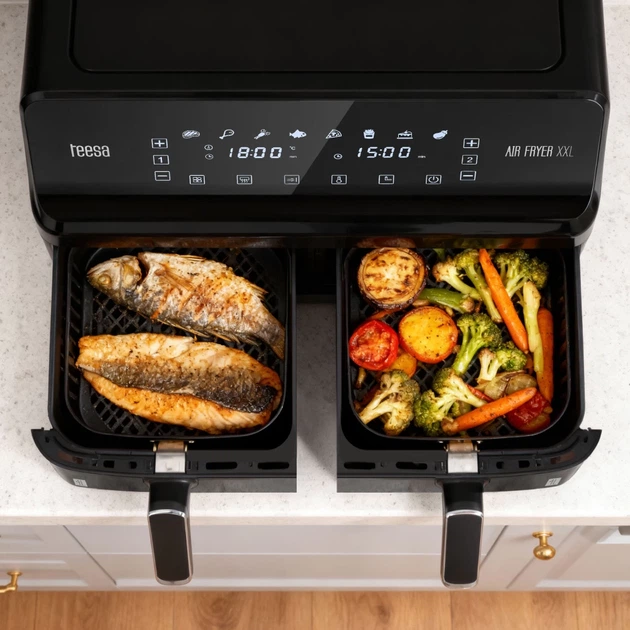Фритюрница без масла Teesa Air Fryer Dual Pot XXL 8L 2700W (TSA8089) - Фото 8 Фритюрница без масла Teesa Air Fryer Dual Pot XXL 8L 2700W (TSA8089) - изображение 8