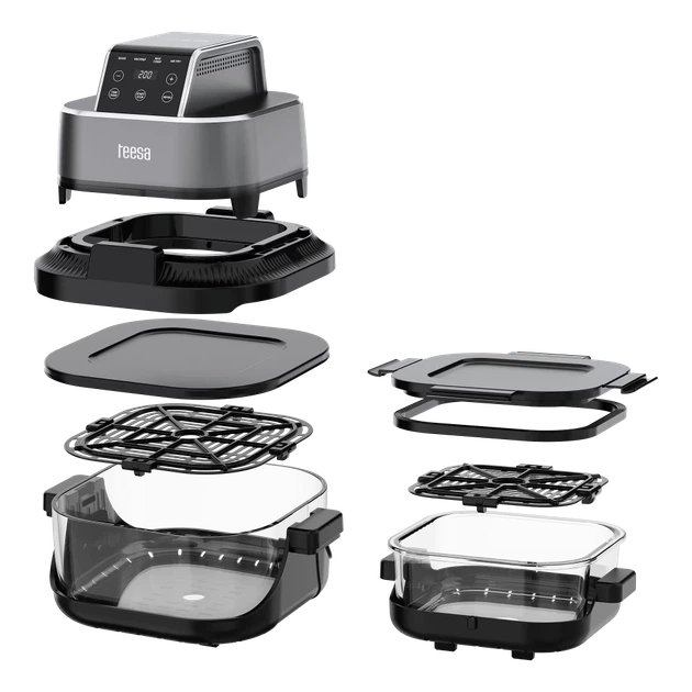 Фритюрница без жира Teesa Glass Air Fryer 4L, 1500W (TSA8090) - изображение 4