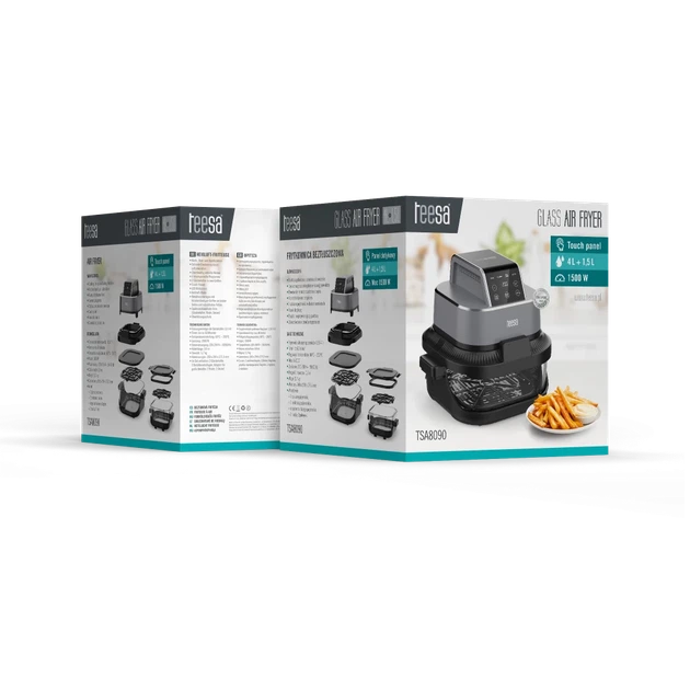 Фритюрница без жира Teesa Glass Air Fryer 4L, 1500W (TSA8090) - изображение 5