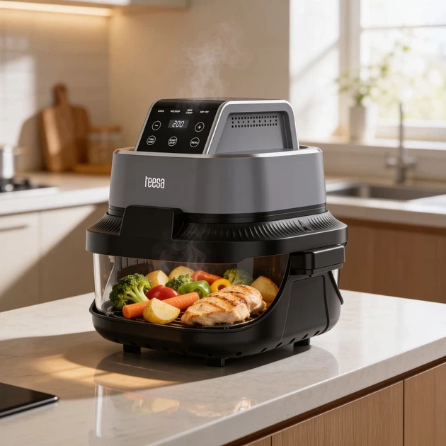 Фритюрница без жира Teesa Glass Air Fryer 4L, 1500W (TSA8090) - изображение 11