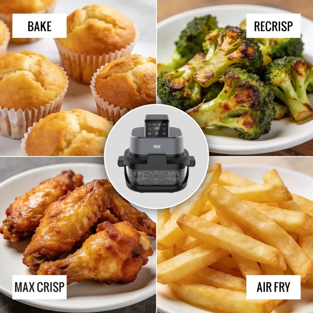 Фритюрница без жира Teesa Glass Air Fryer 4L, 1500W (TSA8090) - изображение 14
