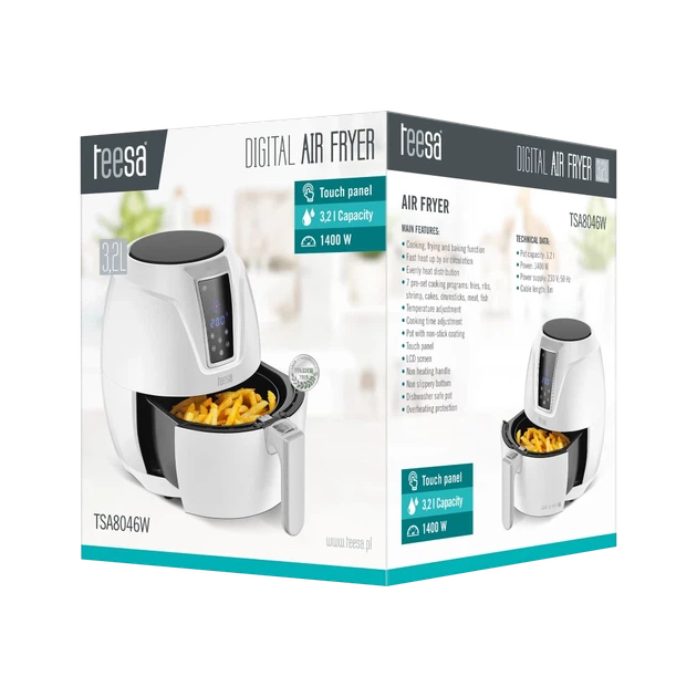 Фритюрница Teesa Digital Air Fryer 3.2L White (TSA8046W) - изображение 5