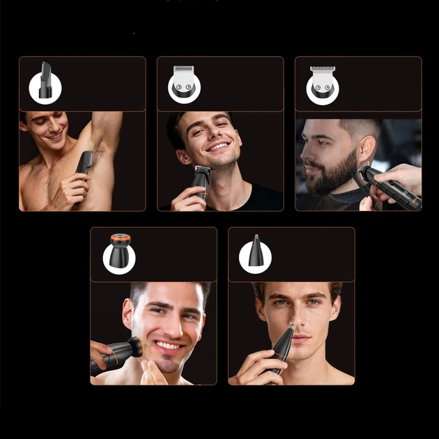 Триммер MAXGROOM LK-892 многофункциональный со сменными насадками Black (5907769394263) - Фото 13 Триммер MAXGROOM LK-892 многофункциональный со сменными насадками Black (5907769394263) - изображение 13