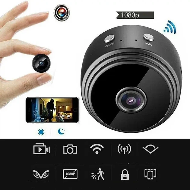 Міні WiFi IP-камера A9 HD з акумулятором нічним баченням датчиком руху та віддаленим доступом - изображение 9