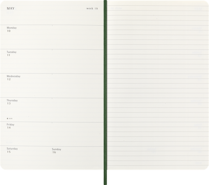 Еженедельник Moleskine 2027 13 х 21 см 144 страницы мягкая обложка Миртовый зеленый (8056999279950) - Фото 3 Еженедельник Moleskine 2027 13 х 21 см 144 страницы мягкая обложка Миртовый зеленый (8056999279950) - изображение 3
