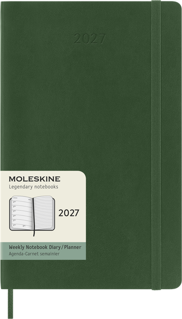 Еженедельник Moleskine 2027 13 х 21 см 144 страницы мягкая обложка Миртовый зеленый (8056999279950) - Фото 7 Еженедельник Moleskine 2027 13 х 21 см 144 страницы мягкая обложка Миртовый зеленый (8056999279950) - изображение 7