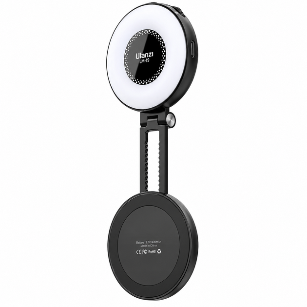 Кольцевой свет для айфона Ulanzi LM19 Magsafe 60х130х16 мм 2500 - 8500К магнитный 400 mAh Черный (L049GBB1) - Фото 1 Кольцевой свет для айфона Ulanzi LM19 Magsafe 60х130х16 мм 2500 - 8500К магнитный 400 mAh Черный (L049GBB1) - изображение 1