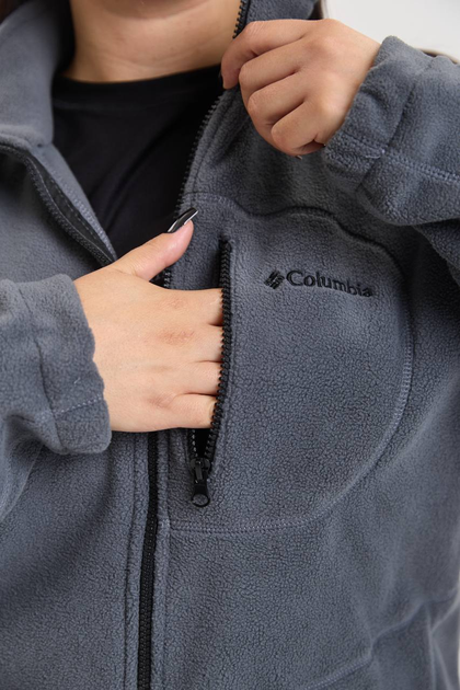 Женская флисовая кофта с вишивкой Columbia графитовая 3XL - Фото 5 Женская флисовая кофта с вишивкой Columbia графитовая 3XL - изображение 5