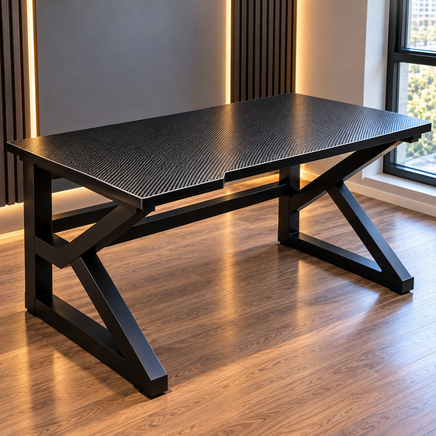 Комп’ютерний стіл Dash Black 100×60×72,5 см письмовий ігровий геймерський стіл для ПК ноутбука роботи та навчання чорний - зображення 6