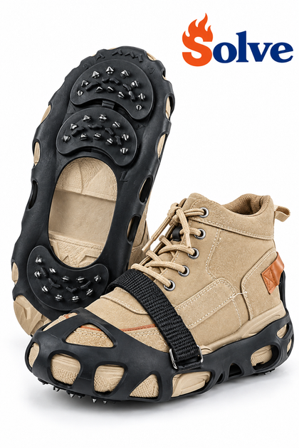 Ледоступы Solve KT9005003 Boot Spikes Overshoe 31–36-R, по 30 шипов, с ремешками на липучке - изображение 2