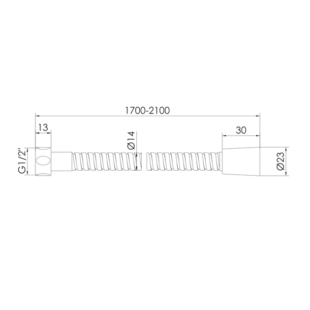Шланг для душа 170-210 RJ RJHO028-02CH, хром - изображение 2