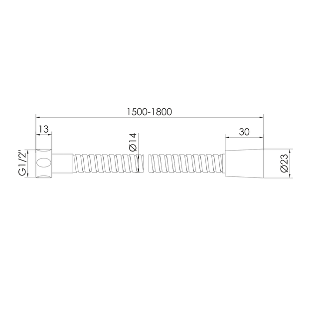 Шланг для душа 150-180 RJ RJHO028-01CH, хром - Фото 2 Шланг для душа 150-180 RJ RJHO028-01CH, хром - изображение 2