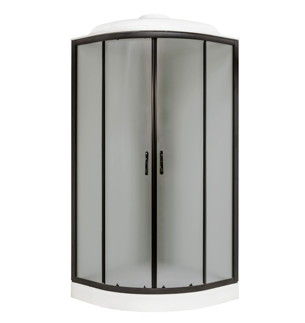 Гідромасажний бокс Vivia 61 JK BP W 90×90×217 см, Fabric, чорний профіль, з мілким піддоном - зображення 2