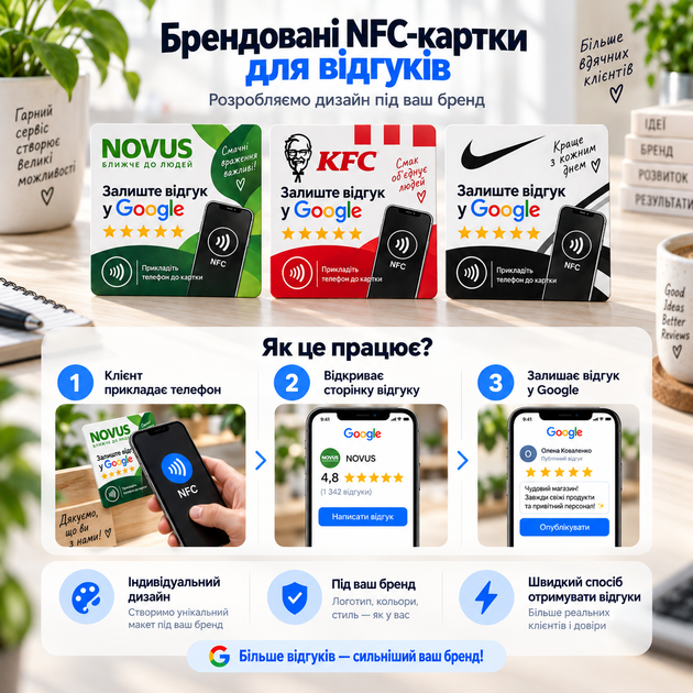 Табличка NFC CARD Branded 10x10 см для отзывов Google - изображение 4