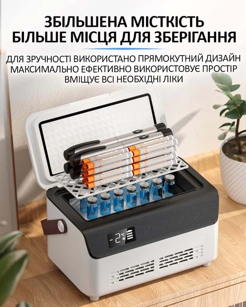 Медицинский портативный мини холодильник Coolbox для лекарств, инсулина / сумка / USB / 220V / 2xАКБ 10400mAh - изображение 5
