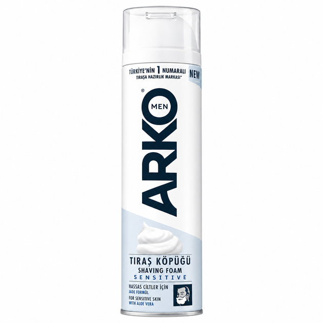 Пена для бритья ARKO Men Sensitive, 200 мл - Фото 1 Пена для бритья ARKO Men Sensitive, 200 мл - изображение 1