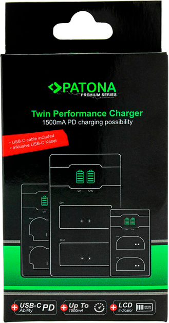 Ładowarka PATONA Premium Twin Performance PD do Sony NP-FZ100 / Alpha 7III, Alpha A9 (4055655228879) - obraz 2