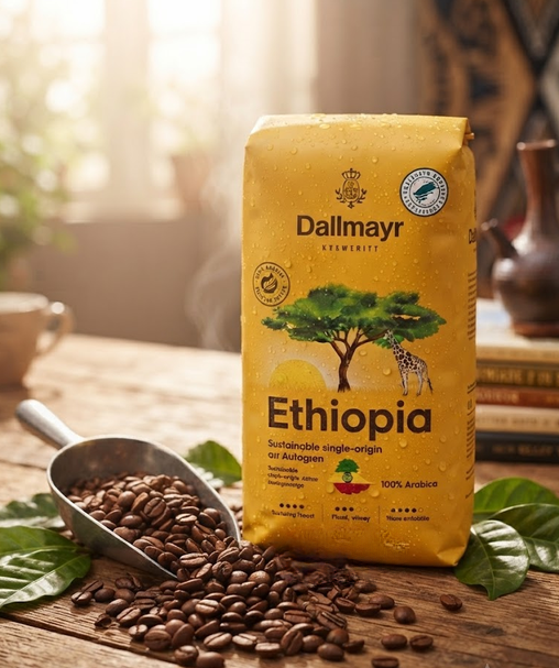 Зерновой кофе Dallmayr Ethiopia 510 г арабика 100% натуральный средняя обжарка с кофеином вакуумная упаковка для кофемашин кофеварок френч-пресса турки ароматный шоколадные цветочные травяные ноты лемонграсс - Фото 5 Зерновой кофе Dallmayr Ethiopia 510 г арабика 100% натуральный средняя обжарка с кофеином вакуумная упаковка для кофемашин кофеварок френч-пресса турки ароматный шоколадные цветочные травяные ноты лемонграсс - изображение 5