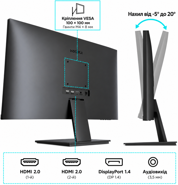 Монитор 27" KOORUI N07 4K IPS 60 Гц (102443208) - Фото 6 Монитор 27" KOORUI N07 4K IPS 60 Гц (102443208) - изображение 6