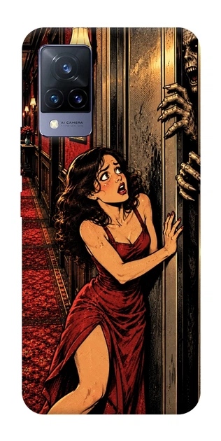 Чохол для Vivo V21 з принтом Scared woman - Фото 1 Чохол для Vivo V21 з принтом Scared woman - зображення 1