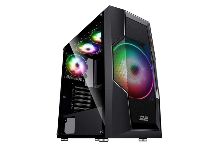 Корпус 2E GAMING Turbo G2057B без БЖ 2xUSB3.0, 1xUSB2.0, 1x200мм, ARGB, 3x120мм ARGB, VGA 345мм, LCS ready, HUB, TG боковая панель, ATX, черный. - изображение 2