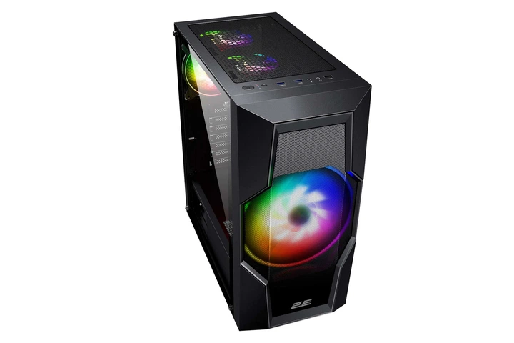 Корпус 2E GAMING Turbo G2057B без БЖ 2xUSB3.0, 1xUSB2.0, 1x200мм, ARGB, 3x120мм ARGB, VGA 345мм, LCS ready, HUB, TG боковая панель, ATX, черный. - изображение 5