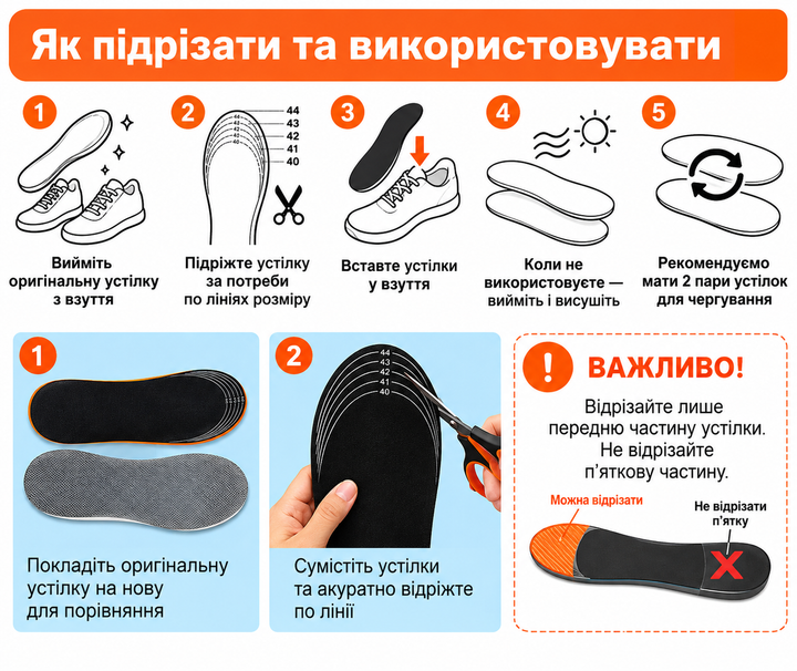 Електричні теплі EVA устілки з підігрівом для взуття від USB, 40-50 ° C, 41-45 розмір - зображення 2