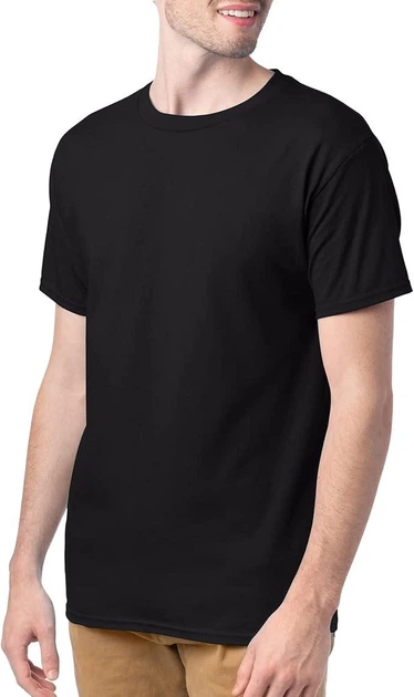 Бавовняна футболка без написів Hanes Soft Cotton Cool Comfort відводить вологу Black Розмір: XL - Фото 2 Бавовняна футболка без написів Hanes Soft Cotton Cool Comfort відводить вологу Black Розмір: XL - изображение 2