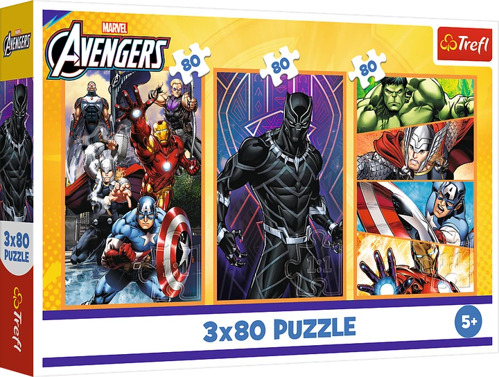 Пазли Trefl The Avengers Дні наповнені діями 34883 3x80 Різнокольоровий shop (5900511348835) - Фото 1 Пазли Trefl The Avengers Дні наповнені діями 34883 3x80 Різнокольоровий shop (5900511348835) - изображение 1