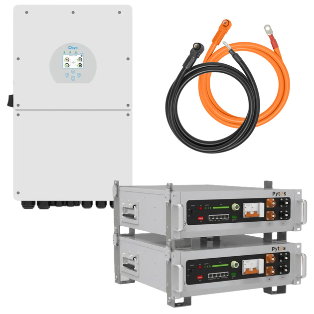Комплект автономного енергопостачання Deye SUN-16K-SG01LP1-EU 16 кВт + Pytes V5°α Plus H+ 2 шт 5.12 кВт·год LiFePO4 - зображення 2