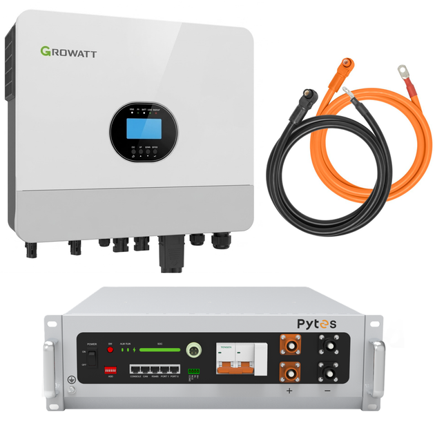 Комплект автономного енергопостачання Growatt SPF 6000 ES Plus 6 кВт + Pytes V5°α Plus H+ 5.12 кВт·год LiFePO4 - зображення 2