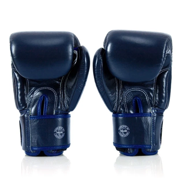 Боксерские перчатки Fairtex натуральная кожа 10 унций синие - изображение 6