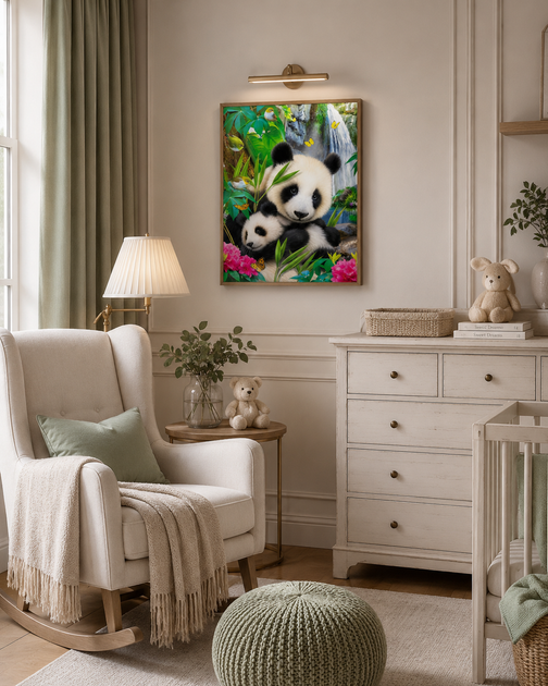 Алмазная мозаика ColorArt Панды 40х50 SP093 полная выкладка, квадратные алмазики, набор для творчества и рукоделия - изображение 3