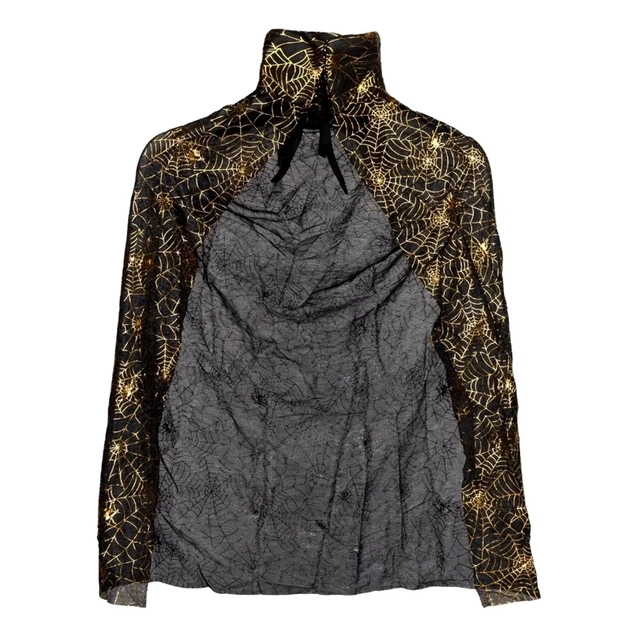 Карнавальна накидка з коміром золоте павутиння 75см (5108-055) - Фото 1 Карнавальна накидка з коміром золоте павутиння 75см (5108-055) - изображение 1