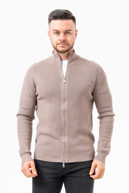 Кофта на блискавці в стилі кежуал K.O.R 35152-1 Бежевий (No992 bege) XL - Фото 1 Кофта на блискавці в стилі кежуал K.O.R 35152-1 Бежевий (No992 bege) XL - зображення 1
