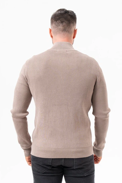 Кофта на блискавці в стилі кежуал K.O.R 35152-1 Бежевий (No992 bege) XL - Фото 4 Кофта на блискавці в стилі кежуал K.O.R 35152-1 Бежевий (No992 bege) XL - зображення 4
